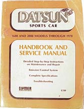 DATSUN SPORTS CAR HANDBOOK AND SERVICE MANUAL